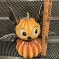 thumbnail image 7 of Cute Bat Pumpkin Figurine Resin Statue for Garden Shelf – Tabletop Halloween Party Supplies for Adults, Fall Room Decor, Outdoor Display - Orange, 7 of 7