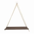 thumbnail image 2 of Rustic Shelf 2 Pcs Wooden Floating Shelves with String Rope Hanging Floating Shelves Rustic Distressed Wood Hanging Shelves Wood Wall Decor Swing Rope, 2 of 2