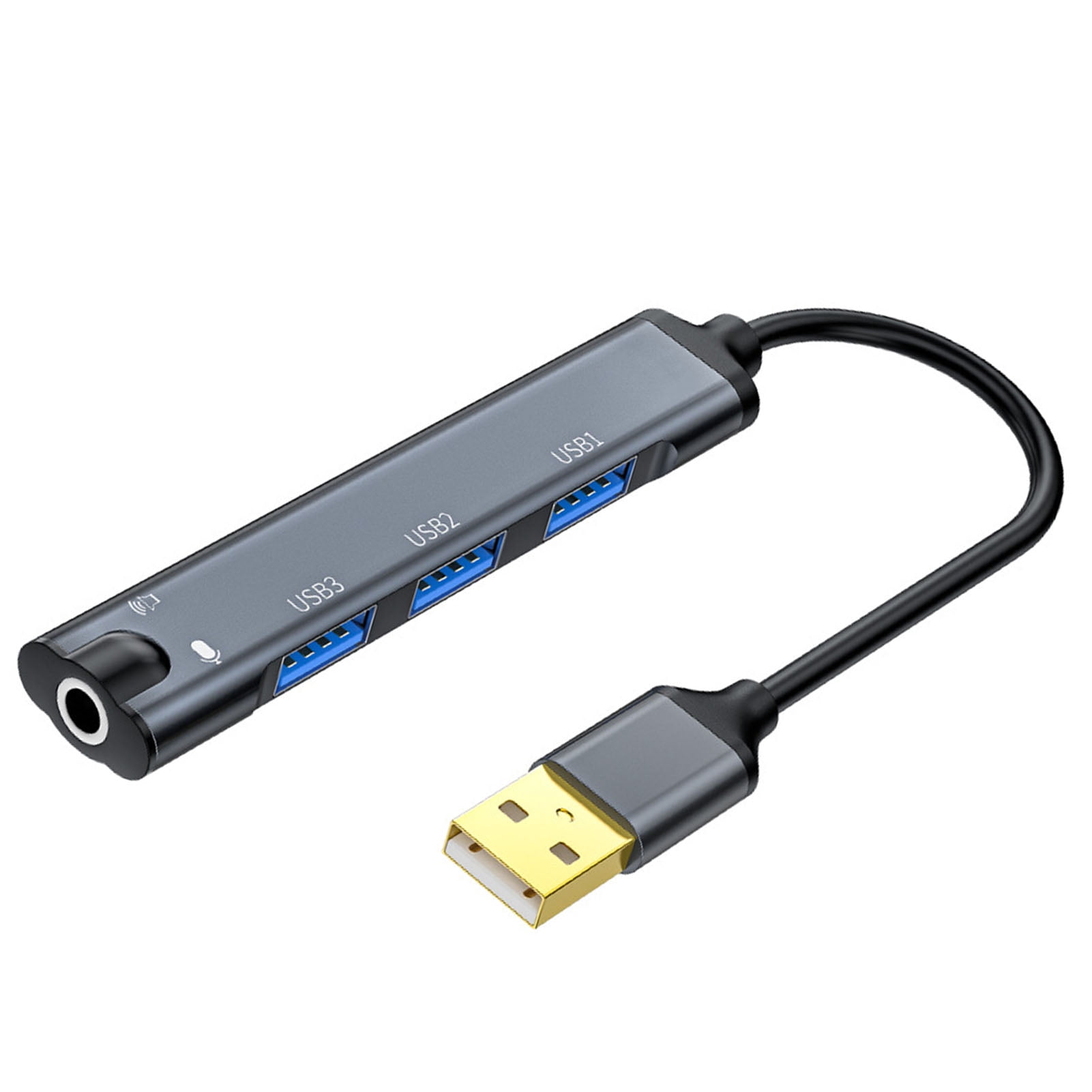 USB Hub Extender, USB Hub Widely Compatible 3.5mm Sound Port  for Laptop
