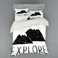 thumbnail image 2 of Ambesonne Adventure Bedding Set 3 Pcs, Explore Wild Forest, Twin, Black White, 2 of 3
