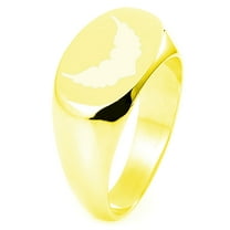 Tioneer Sterling Silver Angel Wings Heart Engraved Oval Flat Top Polished Ring