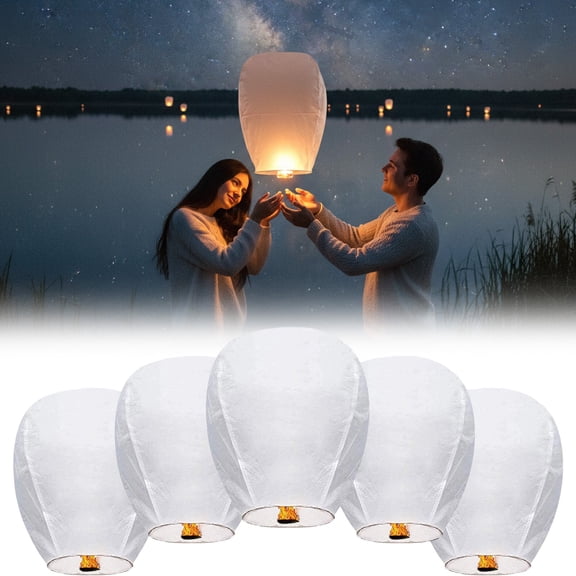 Sky Lanterns, 10PCS Chinese Lanterns, Release in Sky with Fuel Blocks Floating Wishing Lanterns for Festival Wedding Birthday Memorial Celebration