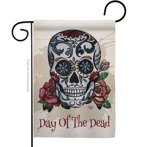 Ornament Collection G191026-BO 13 x 18.5 in. Day of the Dead Garden Flag with Fall Double-Sided Decorative Vertical Flags House Decoration Banner Yard Gift