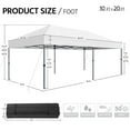 thumbnail image 4 of Yaheetech 10x20 ft Pop Up Canopy with Roller Bag for Party, Outdoor Events, White, 4 of 7