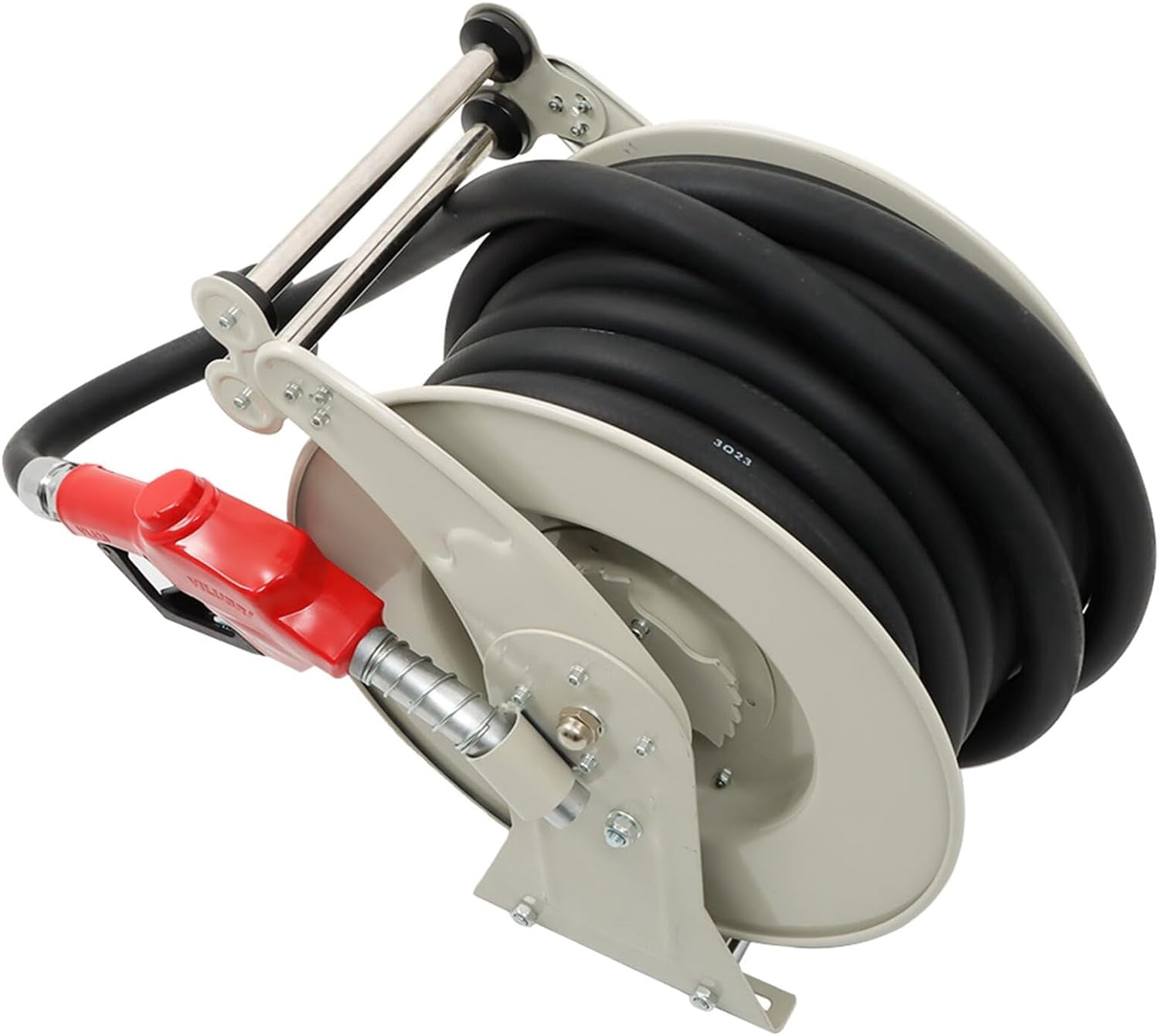 3/4in x 50FT Fuel Dispenser Hose Reel Automatic Fuel Hose Reel Retractable for Aircraft Marine and Vehicle Fuel Tanks