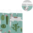 thumbnail image 5 of Coolnut Funny Llama Cactuses Bath Shower Curtain Liners 72x72in Polyester Waterproof Bath Curtains with Hooks, 5 of 5