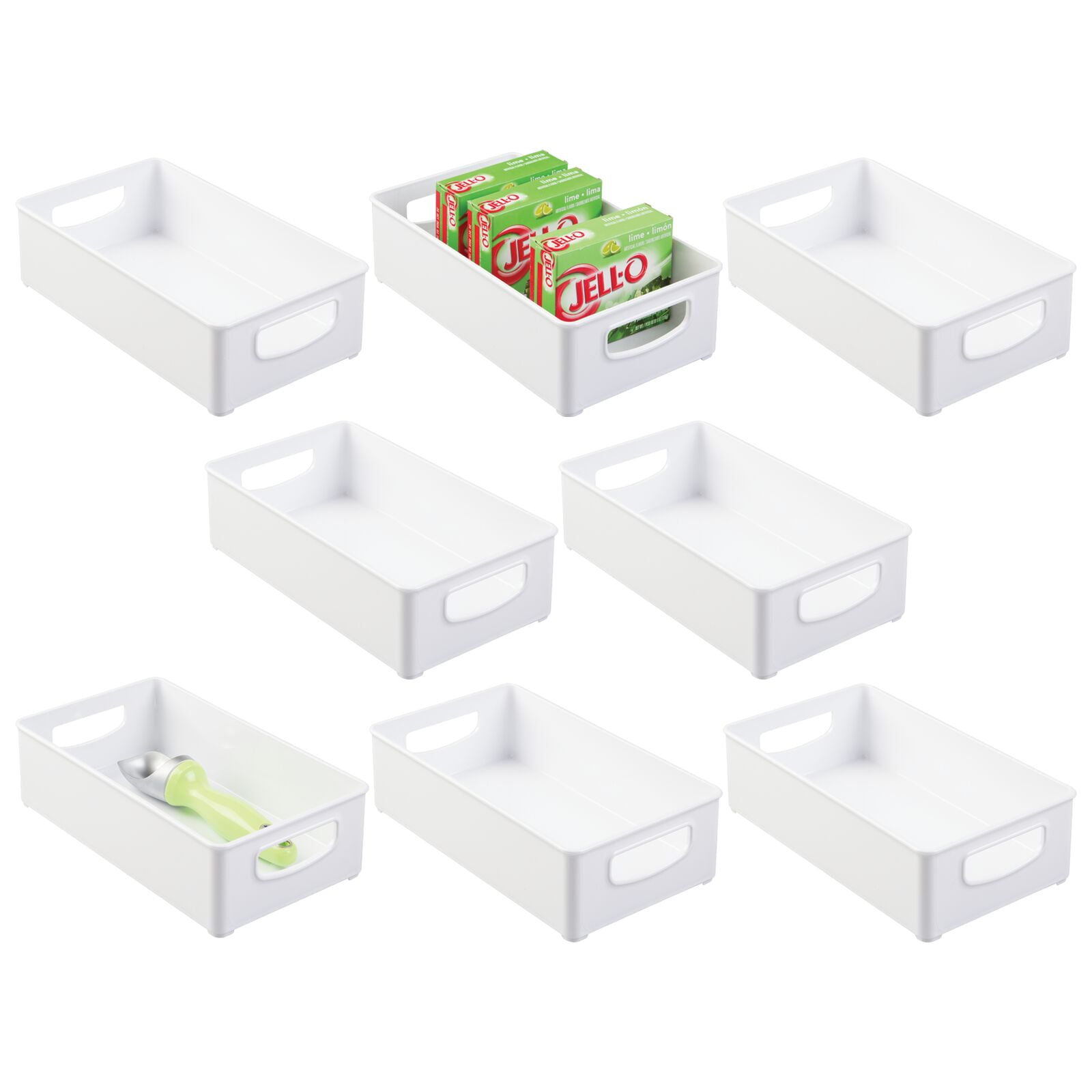 mDesign Small Plastic Kitchen Storage Container Bin with Handles Organization in Pantry