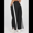 thumbnail image 4 of Pantalones Deportivos Holgados de Pierna para Mujer, Informales, con Cordón Ajustable y Cintura Elástica, en Colores Contrastantes, Estilo Y2K. Negro S, 4 of 7
