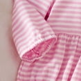 thumbnail image 5 of mgoYE Baby Girl Bubble Romper Long Sleeve Striped Smocked Onesie Bodysuit Infant Outfit Cute Fall Clothes(Pink,3-6 Months), 5 of 9