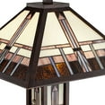 thumbnail image 4 of Robert Louis Tiffany Mission Rustic Floor Lamp 60 1/2" Tall Oiled Bronze with Nightlight Geometric Stained Art Glass Shade for Living Room Bedroom, 4 of 10