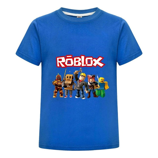 Ropa Infantil para Niño con Diseño de Roblox, Camiseta Gamer Estampada de Algodón, Playera Casual para Regalo