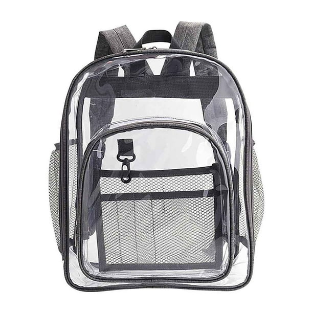 SDJMa Black Clear Backpack Heavy Duty,PVC Transparent Clear Book Bag