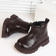 thumbnail image 4 of CYRBOKO Girls Ankle Boots, Holiday Non-slip Winter Casual Girls Booties Girls Shoes Brown Size 12.5 (Little Kids), 4 of 7