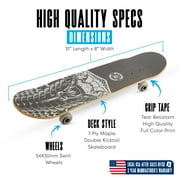 31 Complete Skateboard for Beginners & Intermediate Riders – Popsicle Deck, PU Wheels, ABEC-11 Bearings – Madd Gear