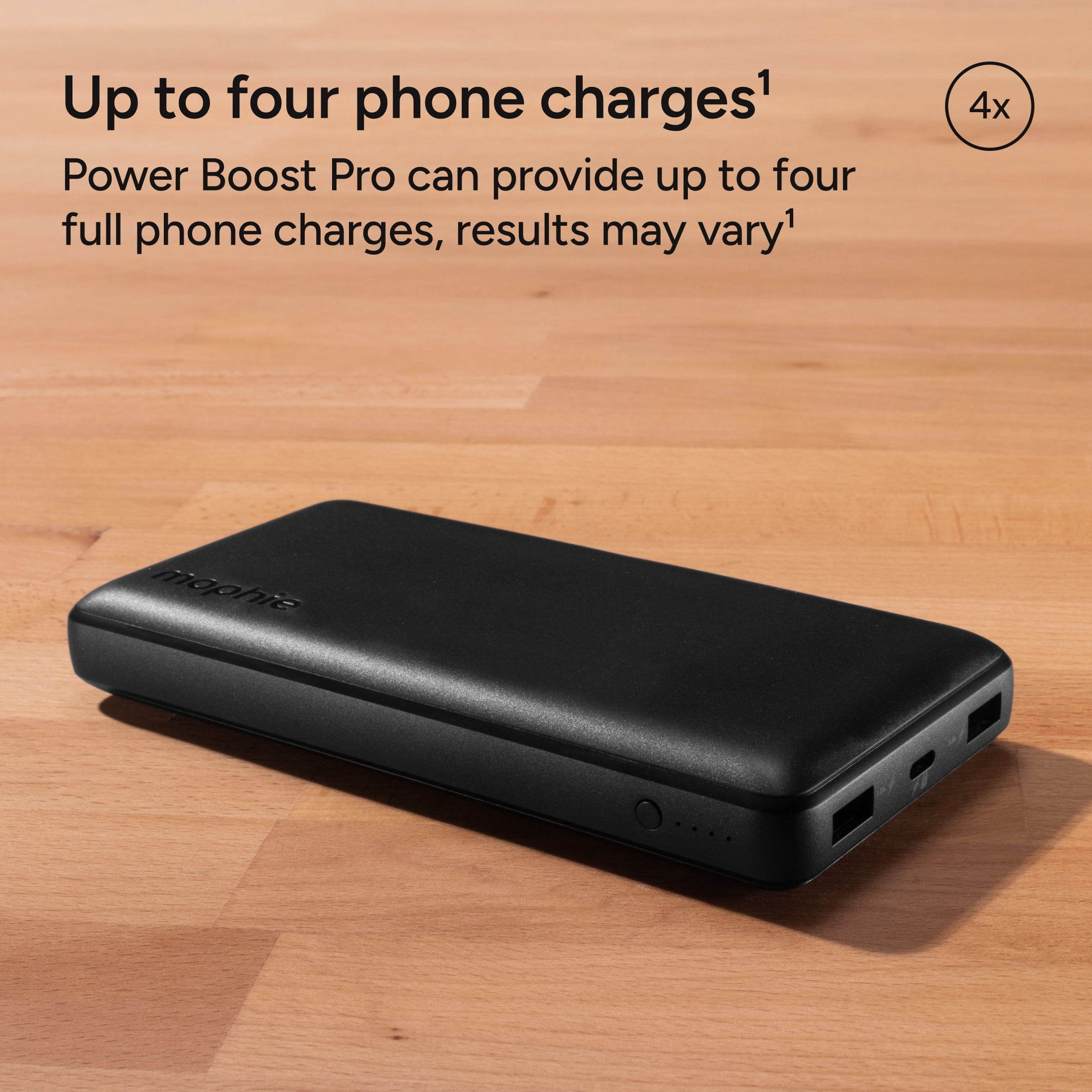 mophie 20k Portable Power Bank and Portable Charger - USB-A and USB-C inputs -Compatible with iPhone, iPad, AirPods, Samsung Galaxy, Note, Pixel & More - Includes Charging Cable – Black