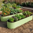 thumbnail image 2 of EAGLE PEAK 9 in 1 Modular 17’’ Tall Customizable Elevated Raised Garden Bed Kit with Multiple Configurations, Metal Planter Box Steel Flower Bed for Herbs, Vegetables, and Fruit, Olive Green, 2 of 10
