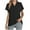 Black1, variant on JGGSPWM Women's Business Casual Summer V-Neck Ruffle Short Sleeve Tunic Blouses Tops Black L