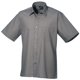 thumbnail image 1 of Premier - Camisa lisa de manga corta de caballero/hombre Diseño formal Tejido papelina (Gris oscuro), 1 of 1
