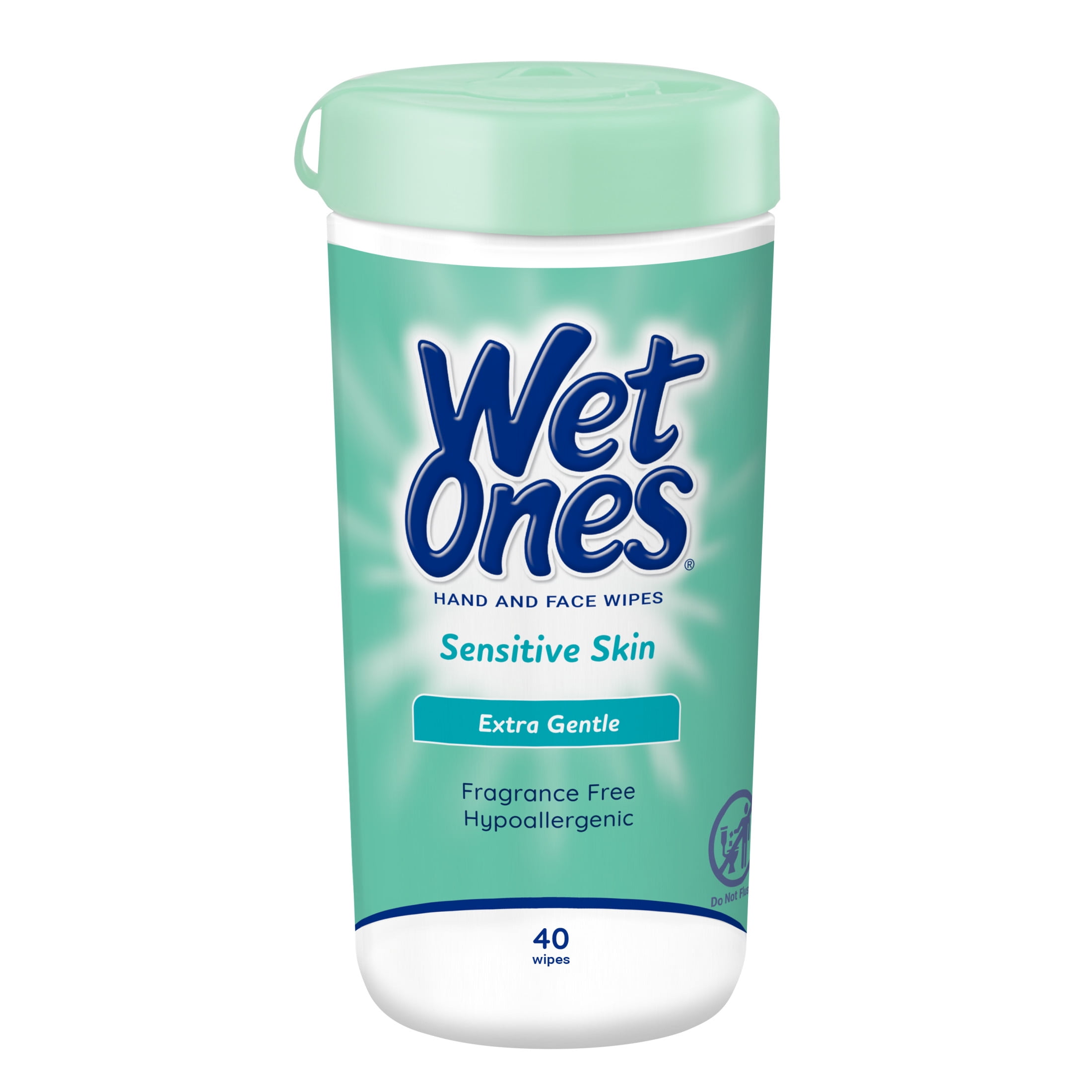 Wet Ones Sensitive Skin Hand Wipes Fragrance Free Unscented 40 Ct Canister Hypoallergenic