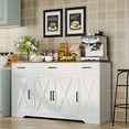 thumbnail image 3 of Yeshouse Aparador grande de 55 pulgadas con almacenamiento, gabinetes de cocina estilo rústico, gabinetes de almacenamiento tipo buffet modernos con estantes, puertas y cajones ajustables, 3 of 9