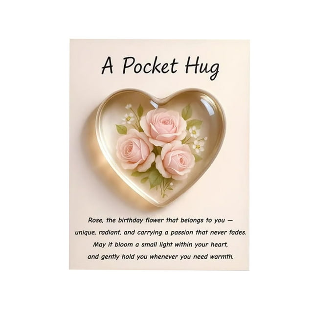Hearth & Gear Birth Pocket Hug – Monthly Heart Shaped Mini Keepsake For Encouragement Anxiety & Birthday For