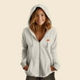 thumbnail image 3 of Dalix Pixel Heart Embroidered Fleece Zip Washed Hoodie Cold Fall Winter Women in Bone L Large, 3 of 5