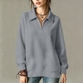 thumbnail image 2 of Oversized Sweatshirts Pullover for Women Zaewscy Women's /Winter Casual Long-Sleeve Hooded Sweatshirt With Zipper And Lapel Collar Gray M, 2 of 7