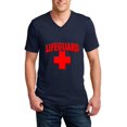 thumbnail image 1 of Lifeguard Red Cross Matching Couples Gift Beach Surfing Style w Shorts Hats Bags Ringspun Men V-Neck T-Shirt, 1 of 5