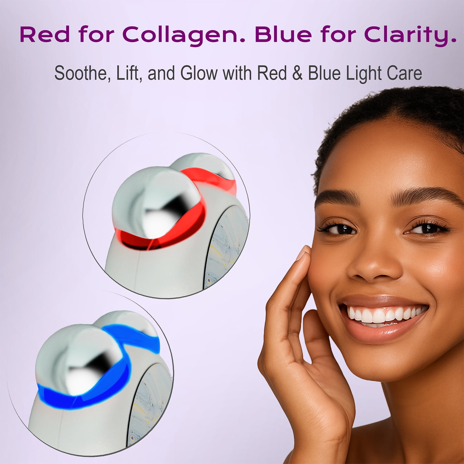 Red Light Massager for Face & Neck - Dual Light Multifunctional Anti-Wrinkle Face Lift Device - Microcurrent Facial Device for Skincare