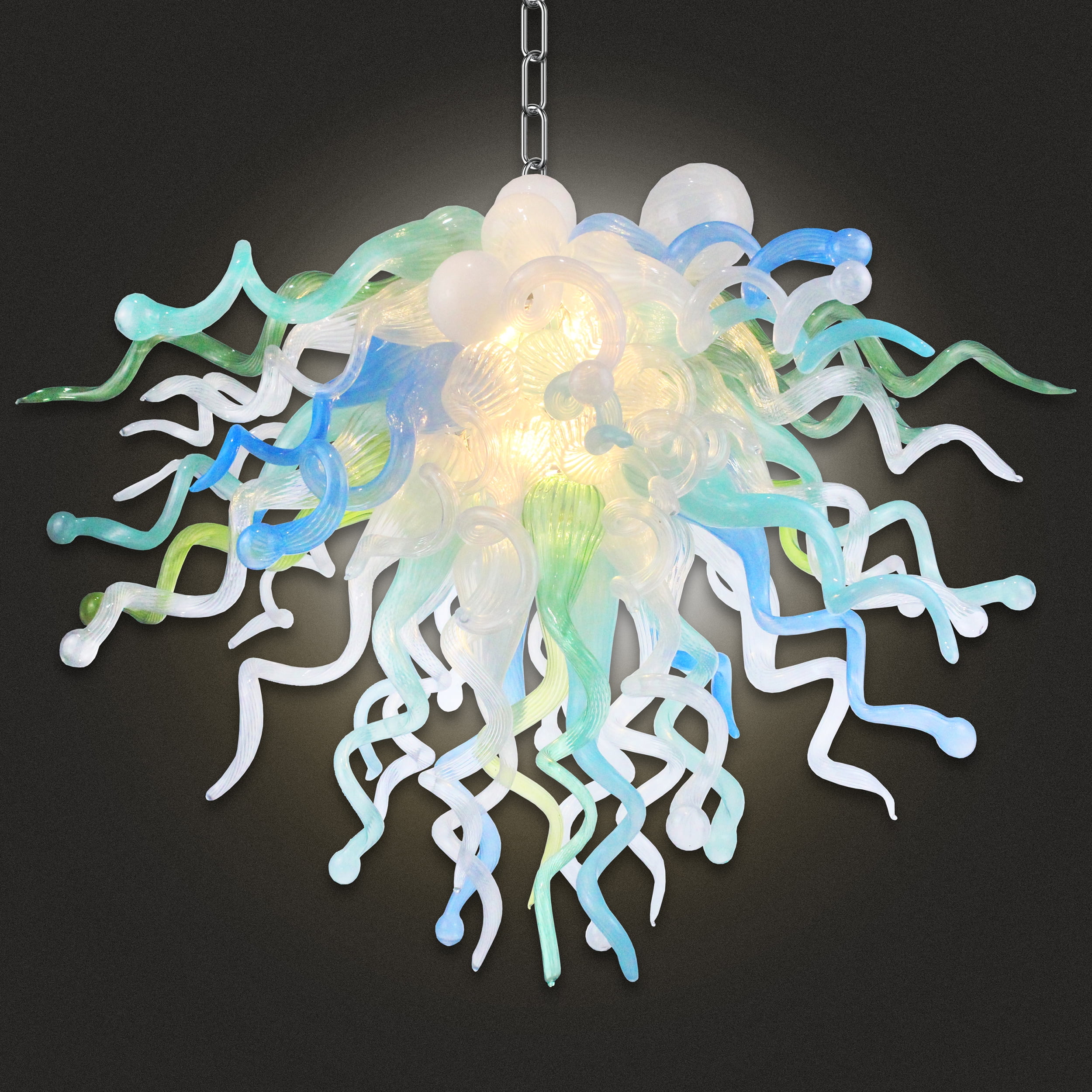 Longree Luxury Chandeliers Modern Hand Blown Glass Art Chandelier Ceiling Light Hanging Pendant Light Fixture Decor for Bedroom Bathroom living room Lobby Staircase Kitchen Island