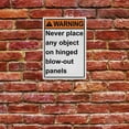 thumbnail image 5 of ANSI Vertical Machine Safety Sign 8"x12" Weatherproof UV Resistant Indoor Outdoor Industrial Caution Warning Sign (Never place objects on hinged blow-out panels), 5 of 7
