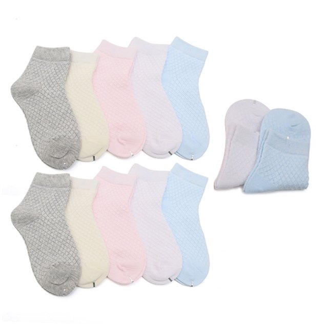 12 pares de calcetines para niños pequeños de algodón peinado, transpirables, absorbentes, calcetines de malla fina para verano