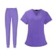 thumbnail image 4 of Conjunto de uniformes médicos para mujer,Púrpura L Colco Blusa y pantalones médicos, 4 of 8