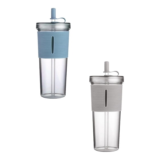 MOQIN Classic Acrylic Tumbler with Lid and Straw | 24oz Insulated Double Wall Plastic Reusable Cups - Portable Plastic Clear Cup for Coffee, Tea, Smoothies, Ice Coffee