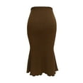 thumbnail image 3 of AUSDIOCA Long Skirts for Women High Waisted Solid Color Knit Fishtail Skirts for Summer or Spring, 3 of 6