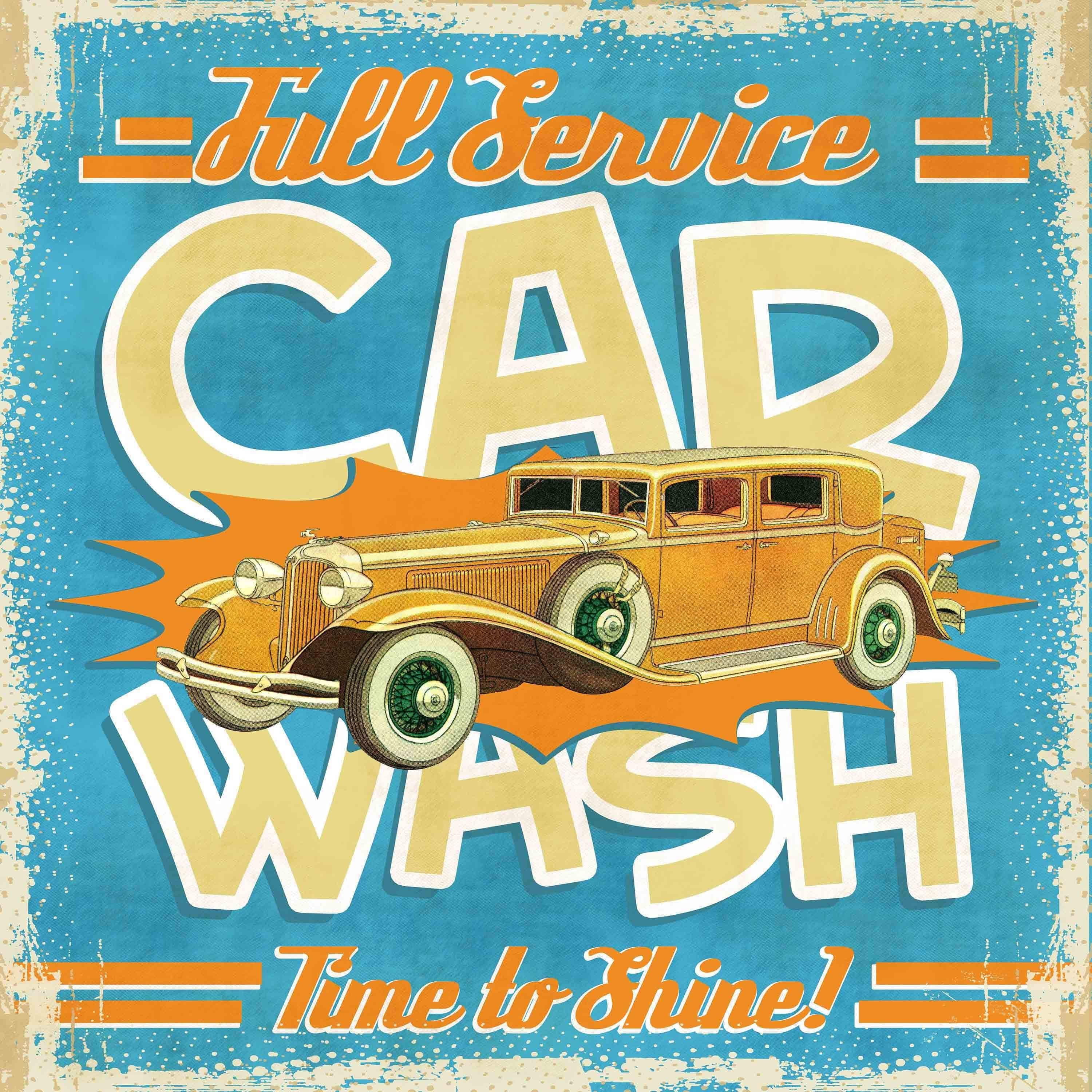 Marmont Hill "Full-Service Car Wash" Painting Print on Canvas