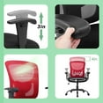 thumbnail image 5 of Mesh Desk Chairs Big and Tall Office Chair Ergonomic Computer Chair Weight Limit 400 lbs Heavy Duty Task Chair with Wheels and Adjustable Arms & 23 Inch Wide Seat,Red, 5 of 7