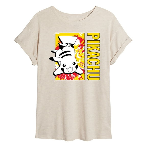 Pokémon - Tie Dye Pikachu - Juniors Ideal Flowy Muscle T-Shirt