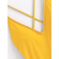 thumbnail image 4 of Women's Sexy Bathing Suits Solid Color Criss Cross Open Back One Piece Swimwear, 4 of 5