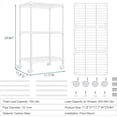 thumbnail image 7 of M MZG 3 Tier Shelf Metal Storage Shelves Wire Rack Closet Organizers with Wheel for Garage Kitchen Bathroom Laundry White 11.8" D x 17.7" W x 29.8" H, 7 of 7