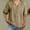 Khaki, variant on Tweang Cotton Tunic Tops for Women V Neck Embroidered Shirt Embroidery Plain Top Summer Floral Short Sleeve Tee Turn-down Collar Boho Summer Graphic Tees Cotton Yarn Long Sleeve Shirt Blue L