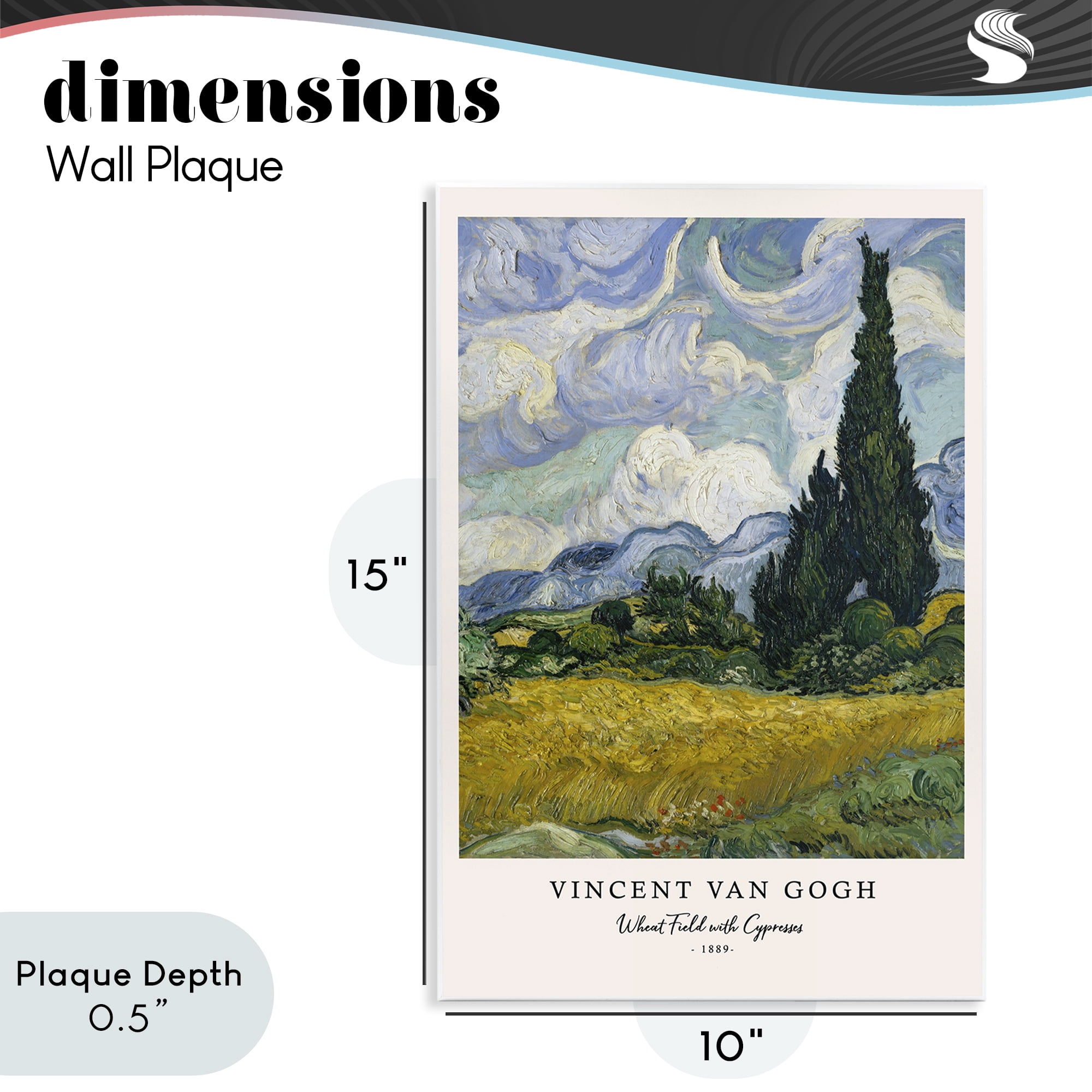 Stupell Industries Classic Wheat Fields with Cypresses Wall Plaque Art, design by Vintage Hustle