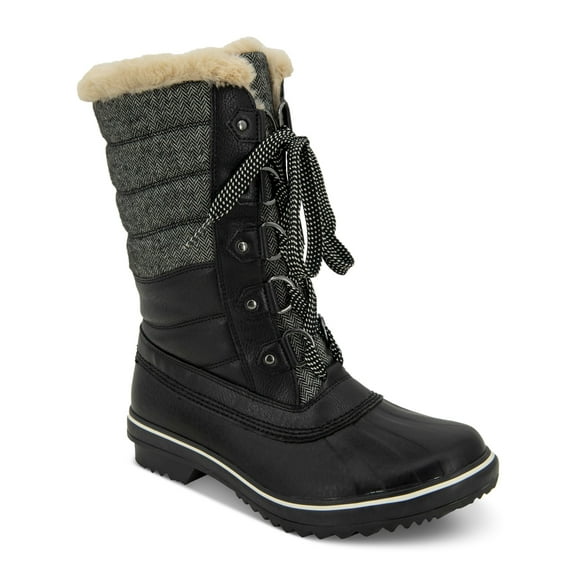 JBU BY JAMBU Womens Black Water Resistant Quilted Siberia Round Toe Lace-Up Winter 6.5 M