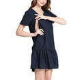 thumbnail image 4 of Diufon Maternity Short Sleeve Dress for Women Casual V Neck Pregnant Dress Home Daily Wearing Solid Color Dress, 4 of 6