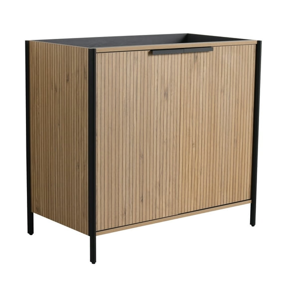 Noble House 36" Freestanding Bathroom Vanity, Soft-Close Hinges, Adjustable Shelves, Excluded Sink, Light Coffee