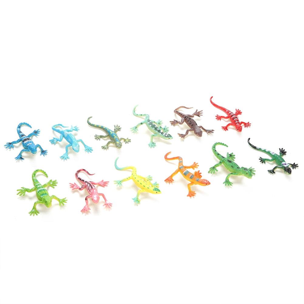 Mgaxyff 12pcs/set Soft Plastic Lizard Reptile Model Educational Toy for