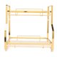 thumbnail image 1 of Estante de almacenamiento para baño, organizador de esquina de pared, estante de pie para sala de estar, dormitorio, cocina, blanco y dorado, 2 niveles, 1 of 14