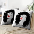 thumbnail image 4 of LALILO Throw Pillow Covers Black Woman With Curly Luxurious Hair And Red Cushion Cover 18" x 18", 2 Pack, 4 of 6