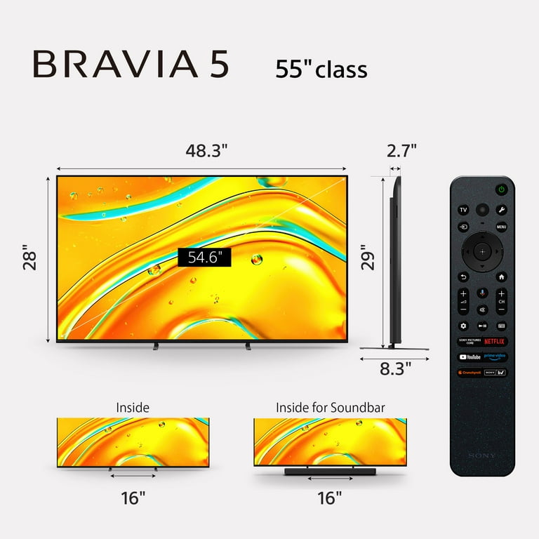 Sony 55” class BRAVIA 5 Mini LED 4K HDR Smart Google TV K-55XR50