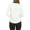 thumbnail image 3 of INSPIRE CHIC Women's Button Down Shirt Long Sleeve Work Peter Pan Collar Blouse Tops XL White, 3 of 7